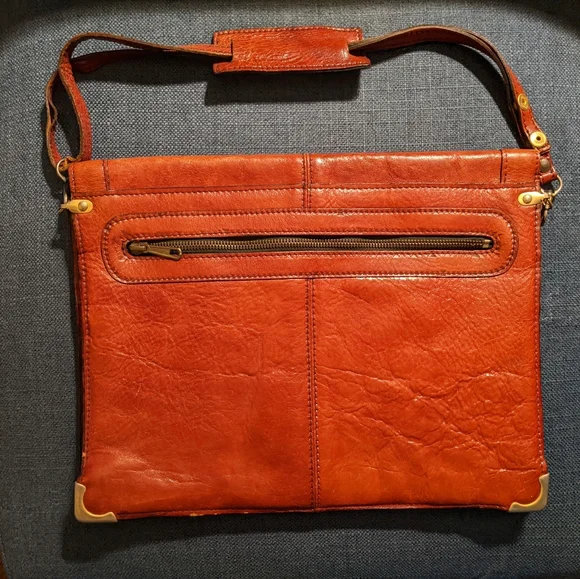 Vintage Oscar de la Renta Leather Brown Shoulder Briefcase Bag Bond Street Ltd - Picture 2 of 8